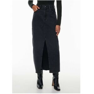 Denim Forum by Aritzia The '90s Vintage Maxi Jean Skirt Size 31 in Gray Black